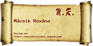 Mácsik Roxána névjegykártya