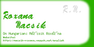 roxana macsik business card